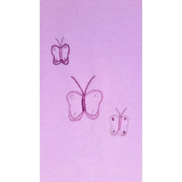 Vintage Handmade Lavender Shift Dress Butterfly 1970s Polyester Size Large Lace - Picture 3 of 12